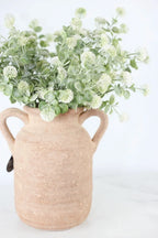 Thistle Poms & Rustic Vase