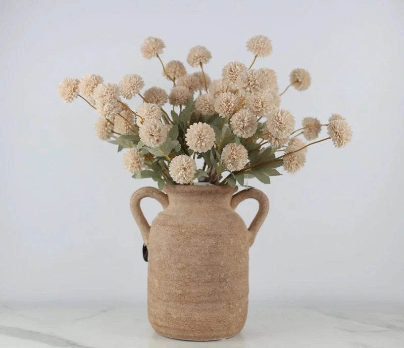 Poms & Rustic Vase