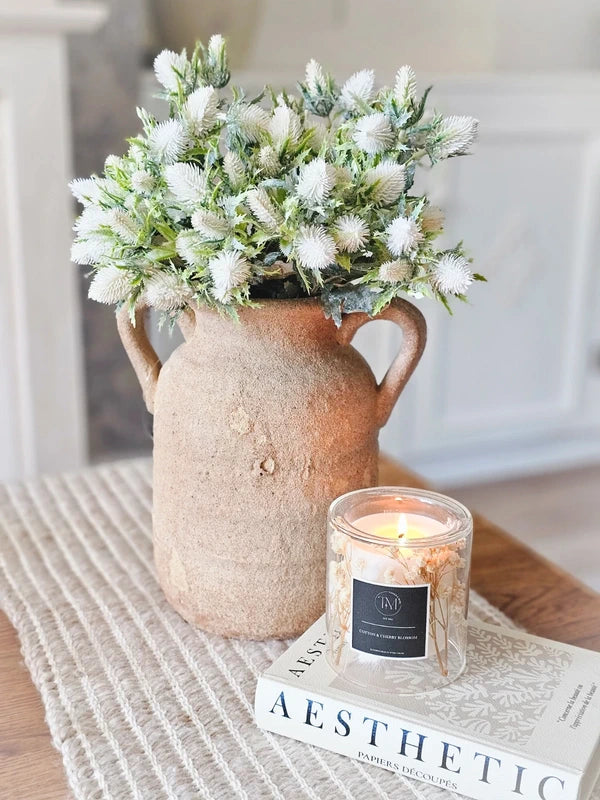 Dusted Thistles & Rustic Vase