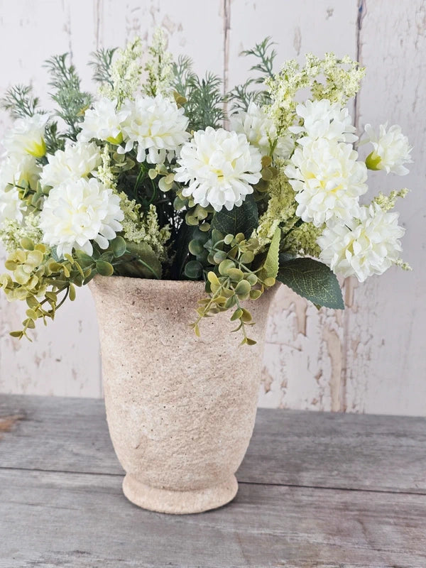 Ivory Ella & Conifer with Stone Vase