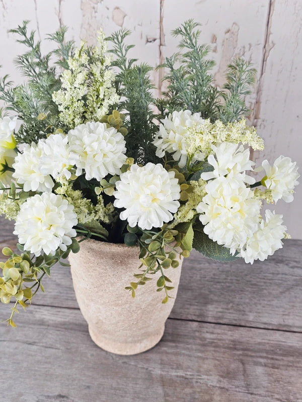Ivory Ella & Conifer with Stone Vase