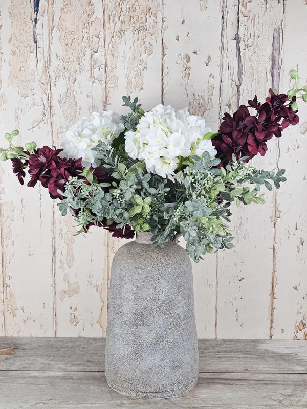 Deep Delphinium & Rustic Vase