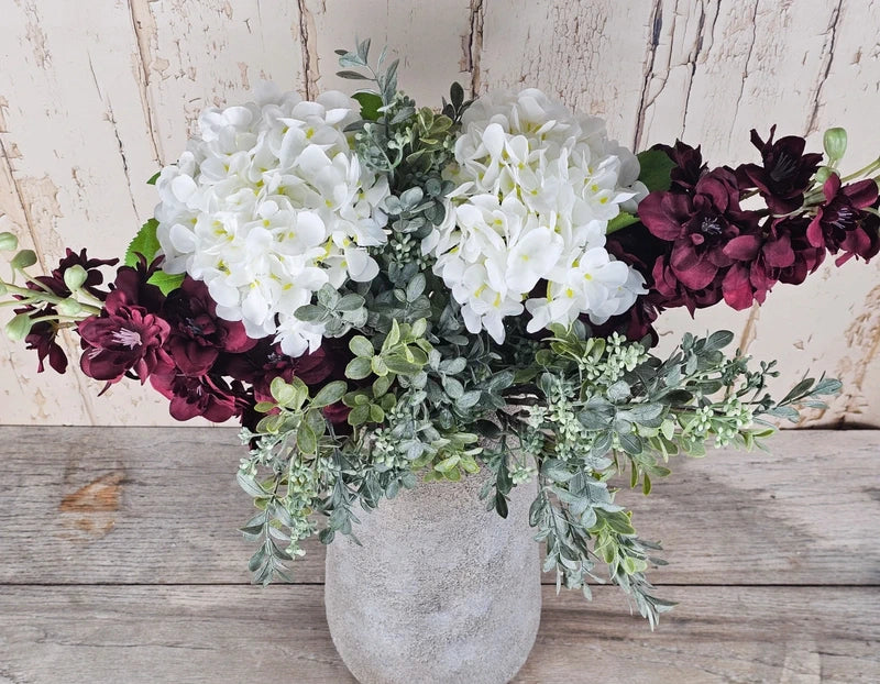 Deep Delphinium & Rustic Vase