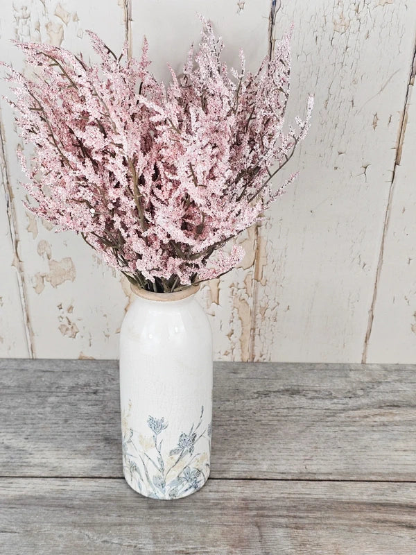 Rustic Pink Limonium & Vase