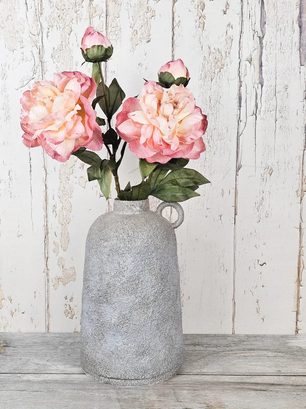 Vintage Peony & Aged Vase