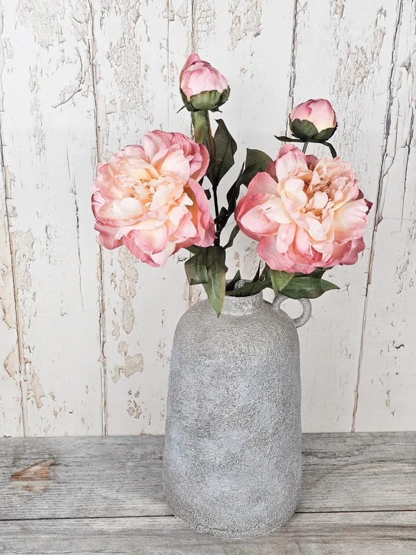 Vintage Peony & Aged Vase