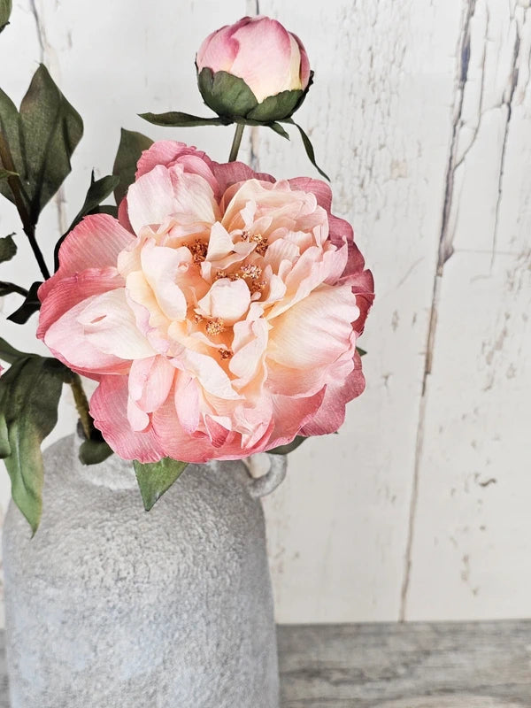 Vintage Peony & Aged Vase