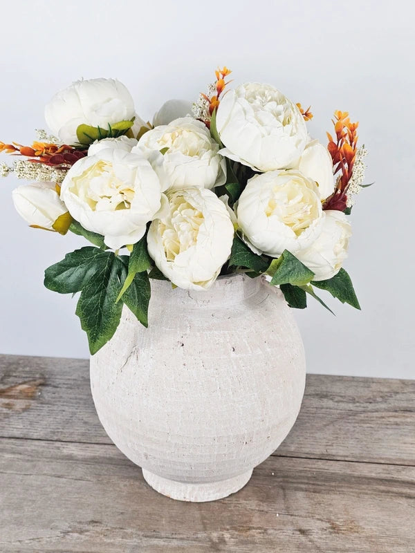 Cream Peony Mix & Medore Vase