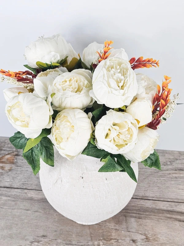Cream Peony Mix & Medore Vase