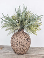 Brown Speckled Vase Tasseled Ferns