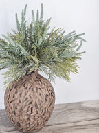 Brown Speckled Vase Tasseled Ferns