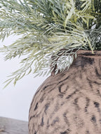 Brown Speckled Vase Tasseled Ferns