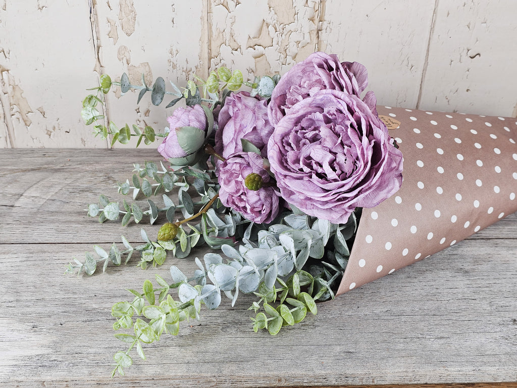 Lilac Peony & Eucalyptus Bouquet