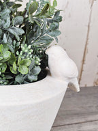 Bird Planter & Boxwood Sprays