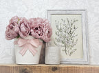 Vintage Mauve Peonies & Bow Vase