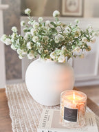 Thistle Poms & Stone Vase