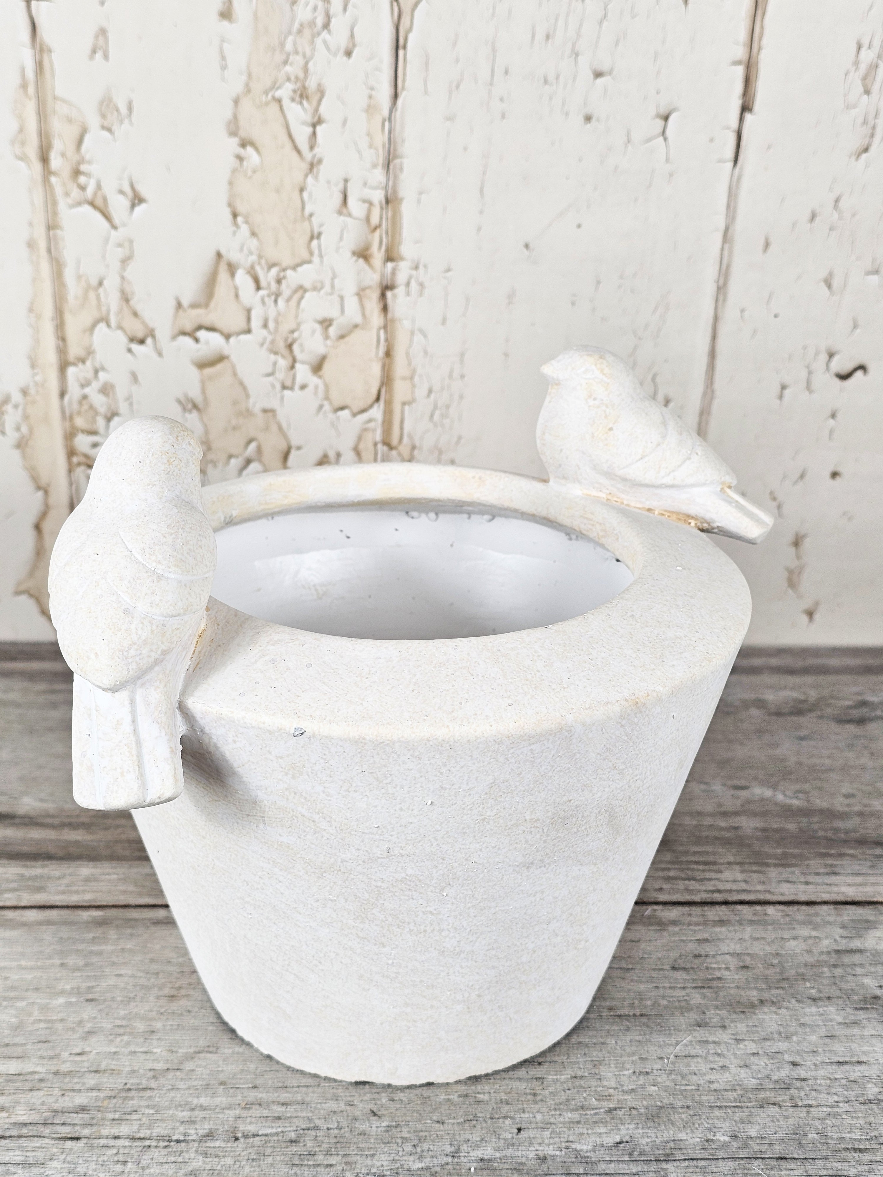 Shabby Chic Bird Planter