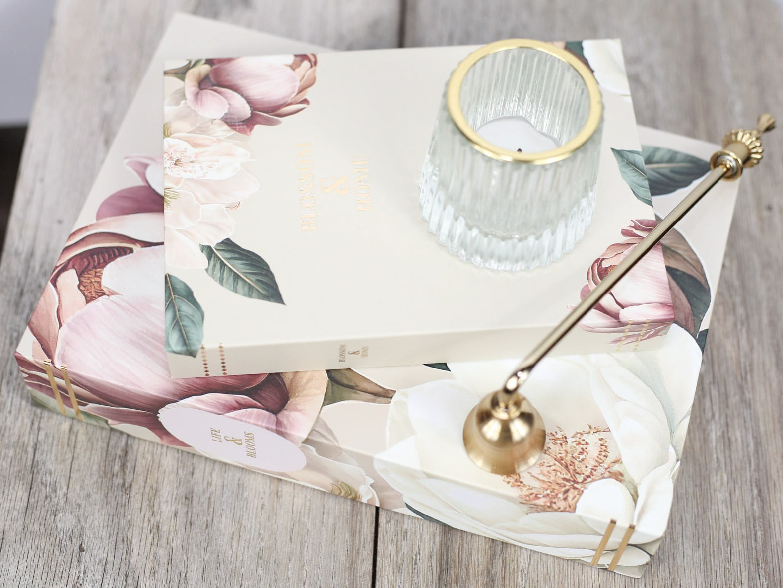 Rose Floral Storage Books