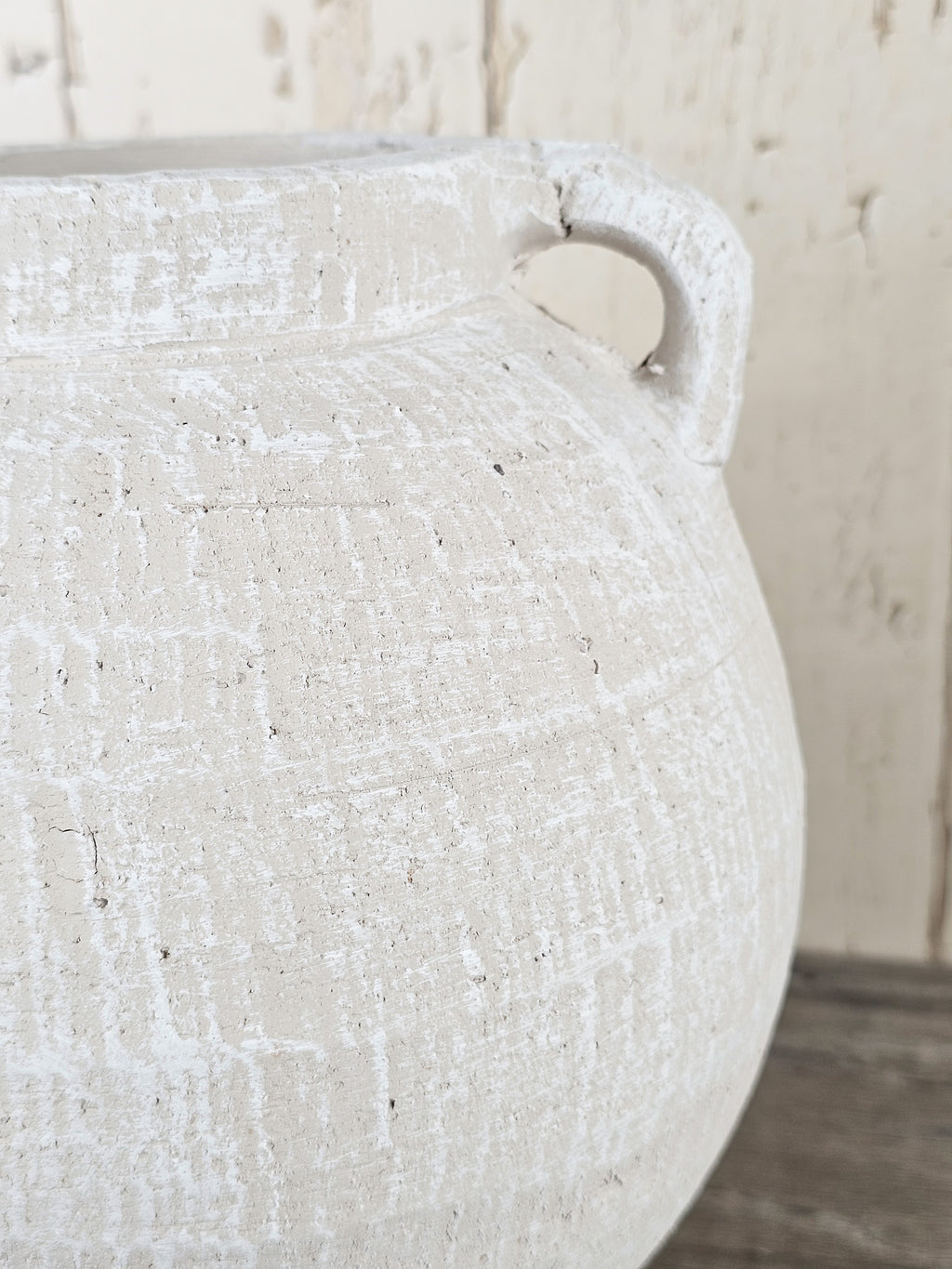 White Stone Handled Vase