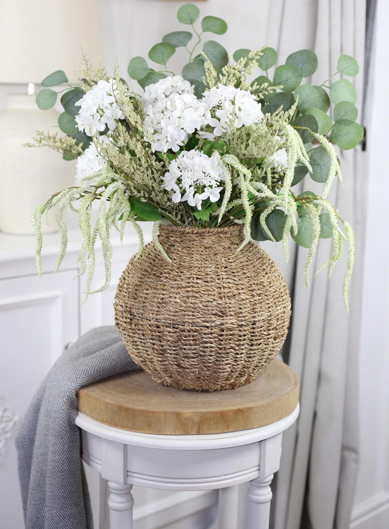 Cottage Inspired Bouquet & Wicker Vase