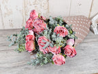 Vintage Rose & Boxwood Bouquet