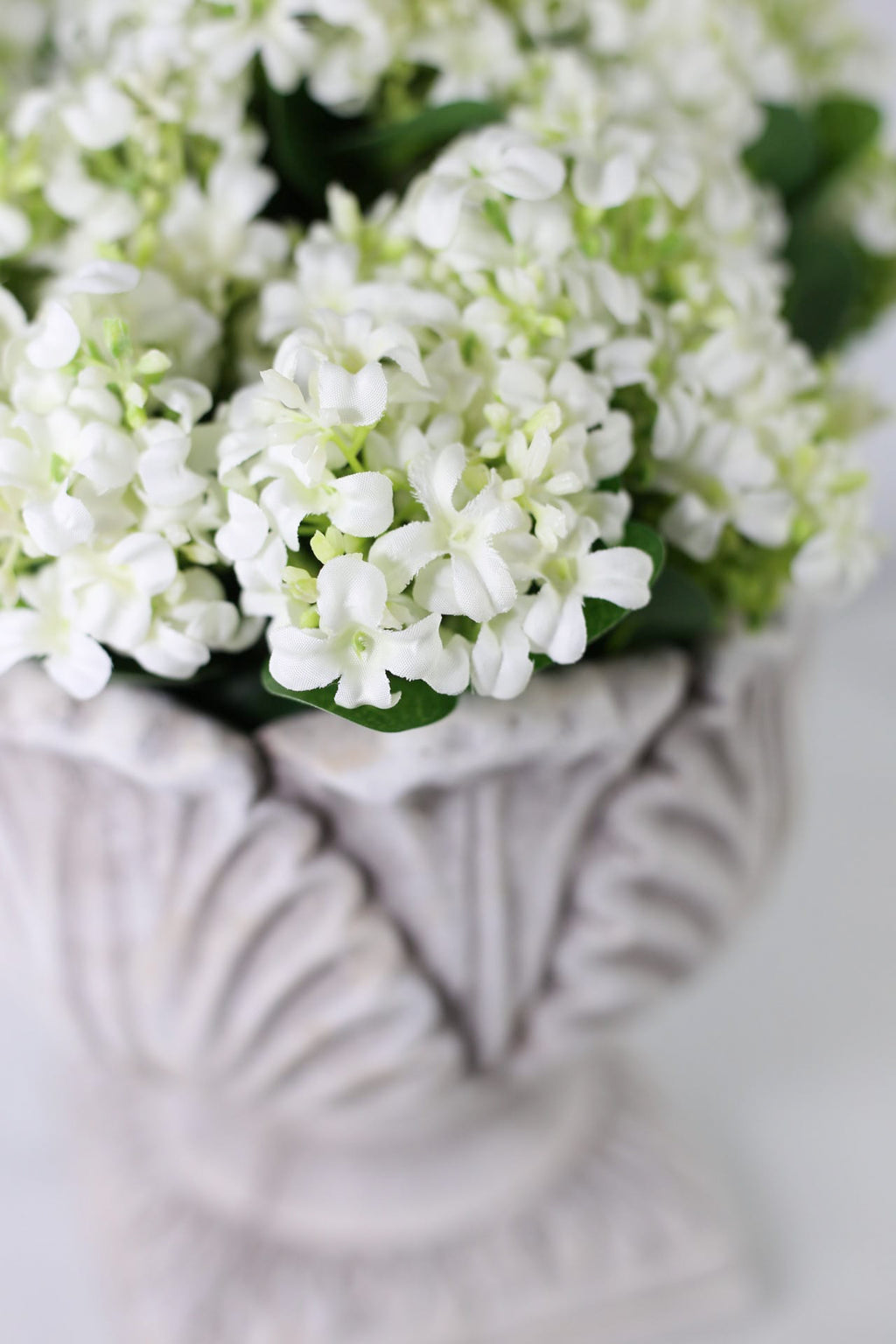 Lacey Hydrangea & Leaf Urn
