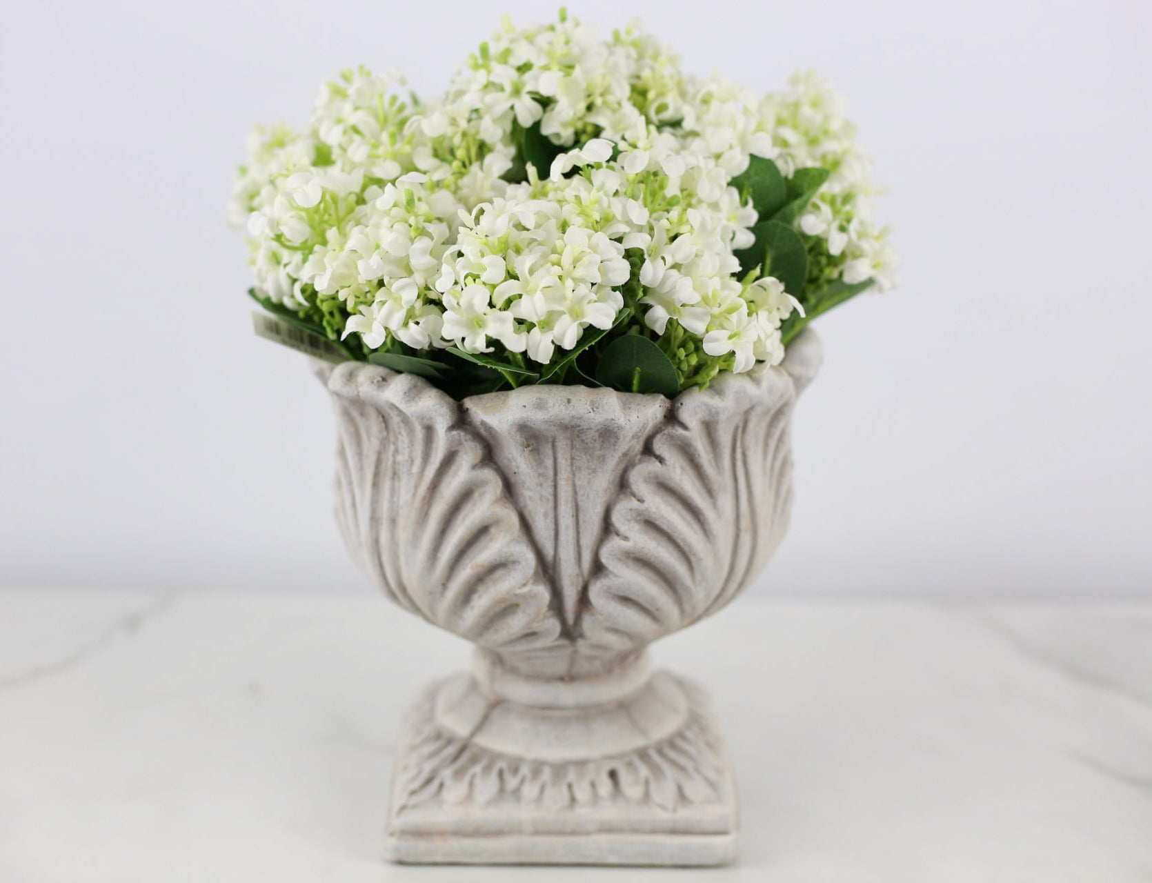 Lacey Hydrangea & Leaf Urn