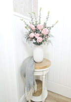 Cottage Rose & Ribbed Vase