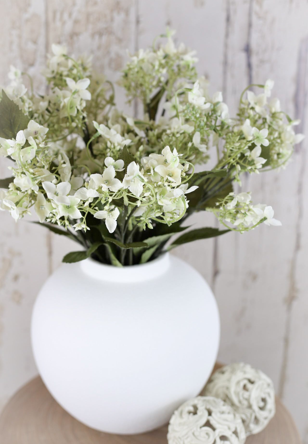 Amore Hydrangeas & Stone Vase