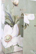 Green Floral Storage Books