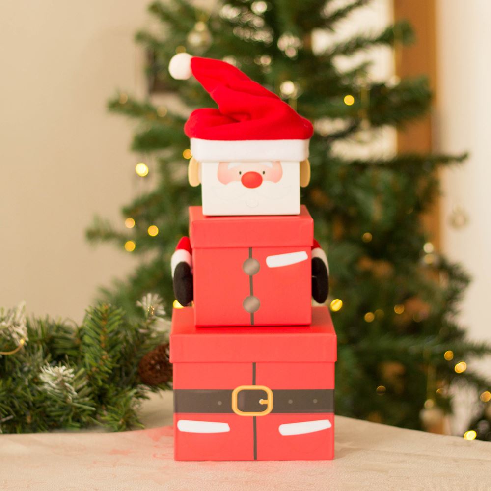 Stacking Santa Gift Boxes