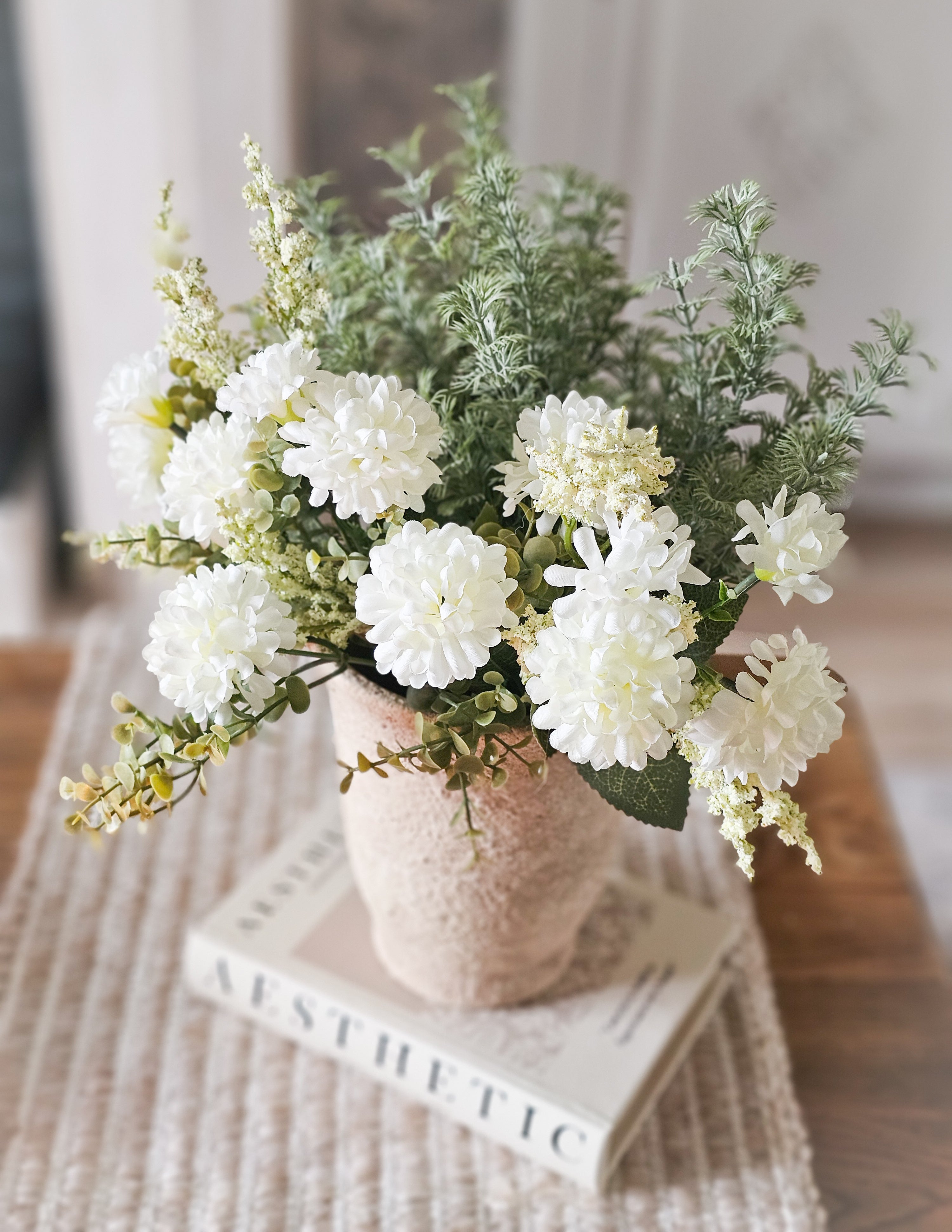 Ivory Ella & Conifer with Stone Vase