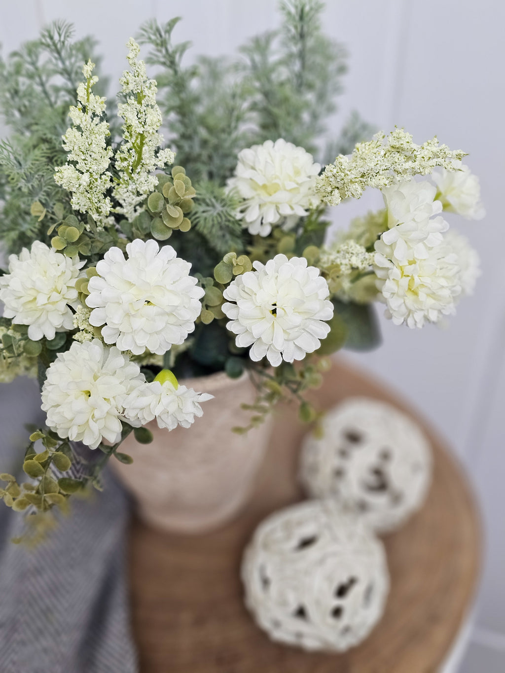 Ivory Ella & Conifer with Stone Vase