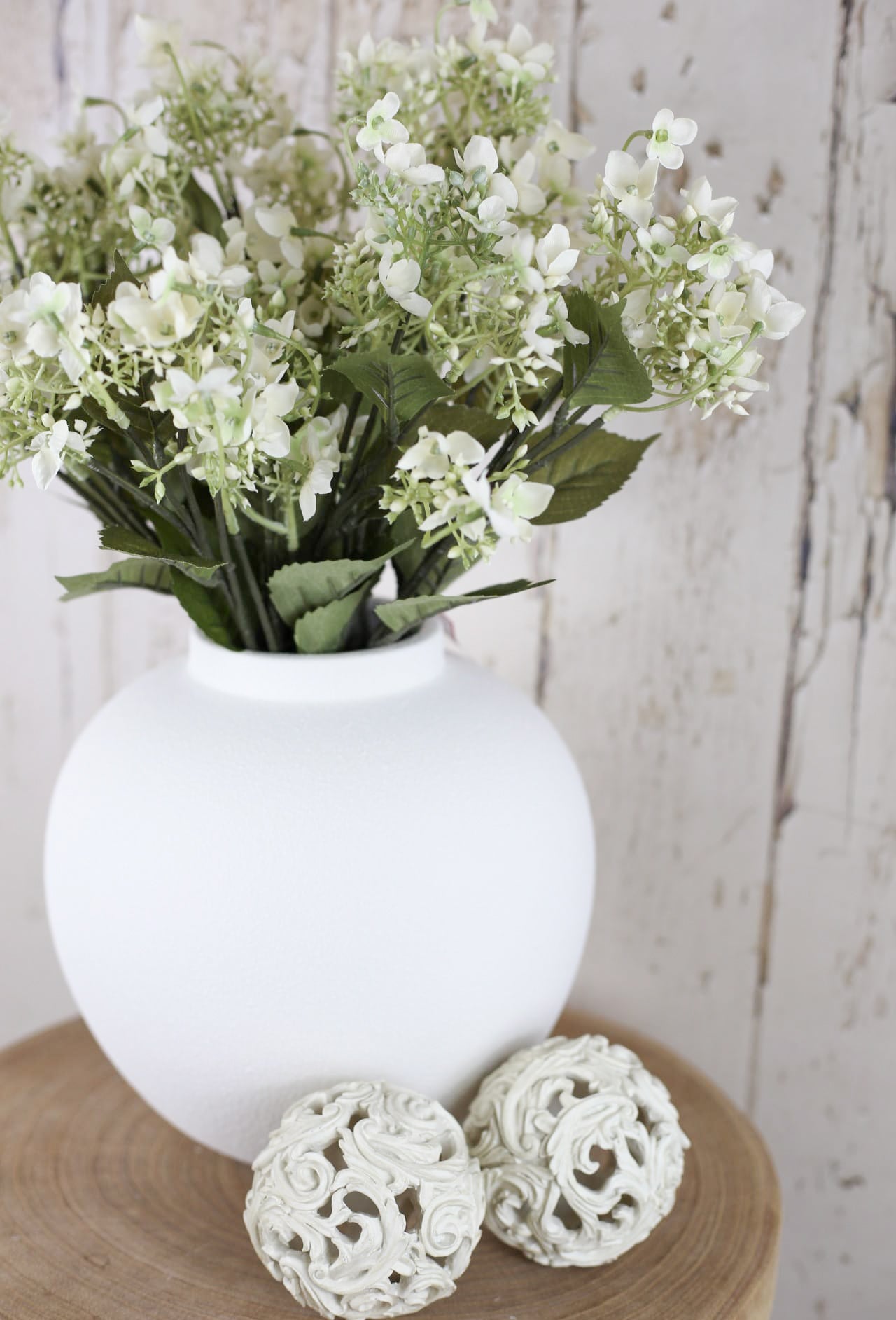 Amore Hydrangeas & Stone Vase