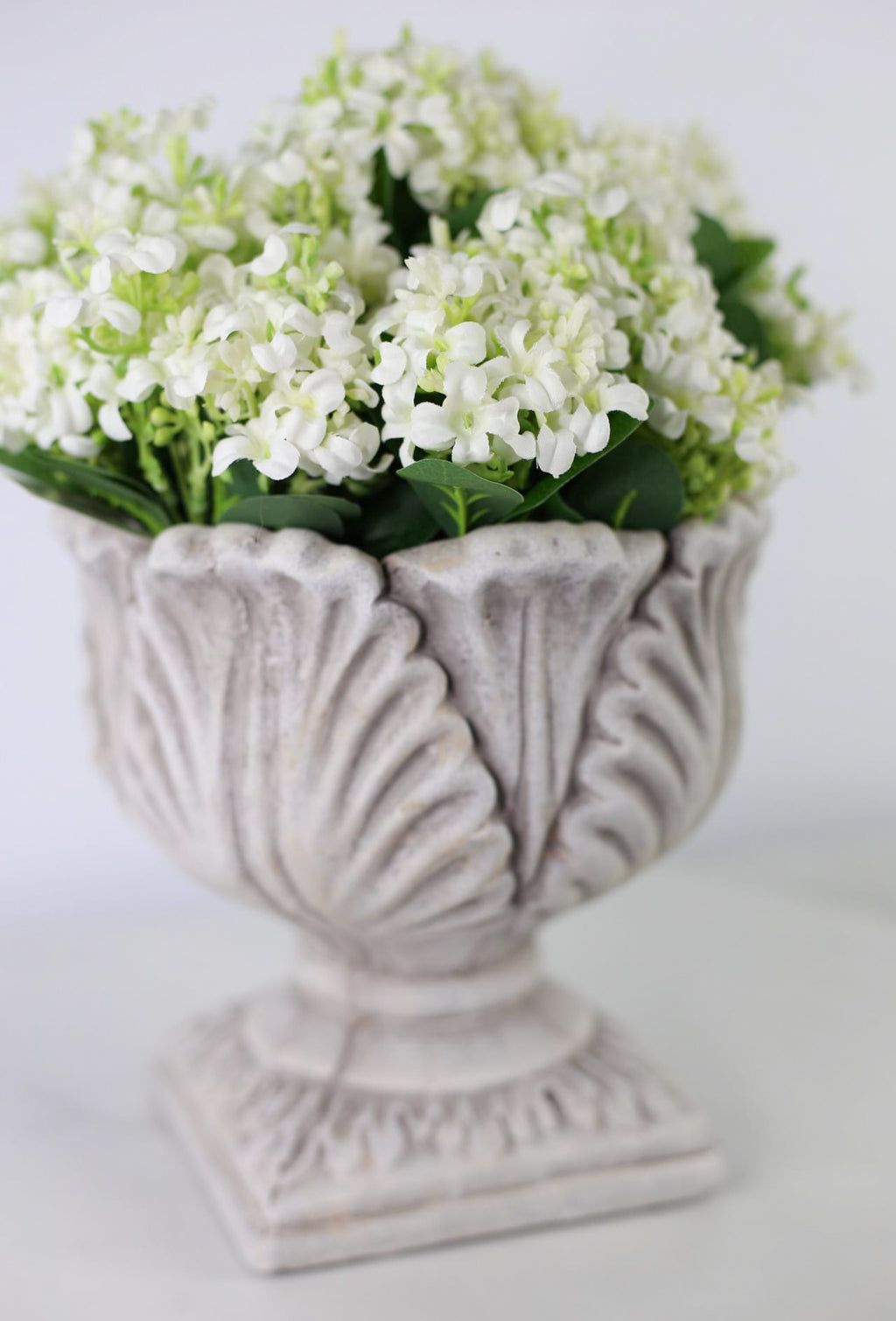 Lacey Hydrangea & Leaf Urn