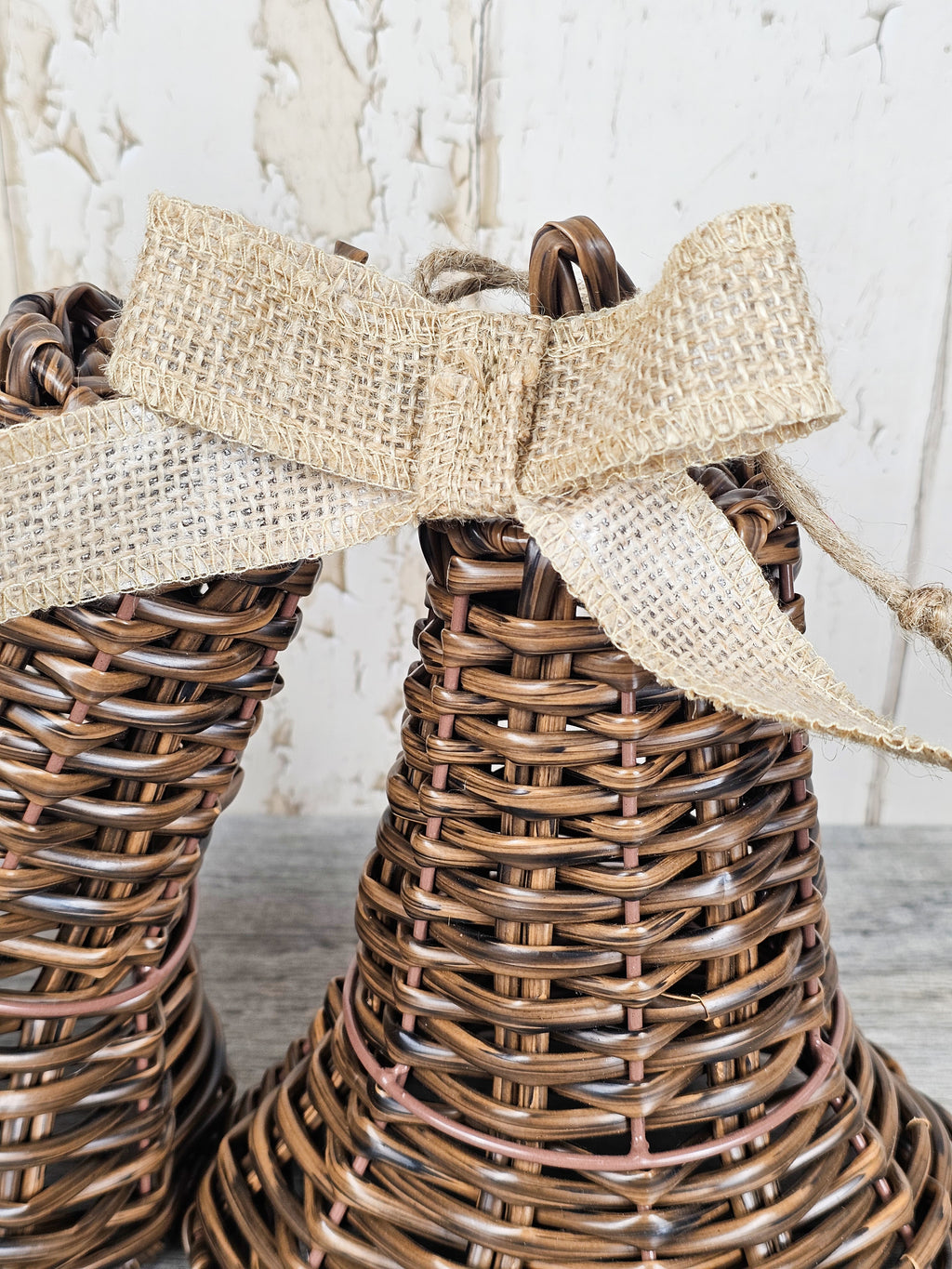 Rattan Wicker Xmas Bells
