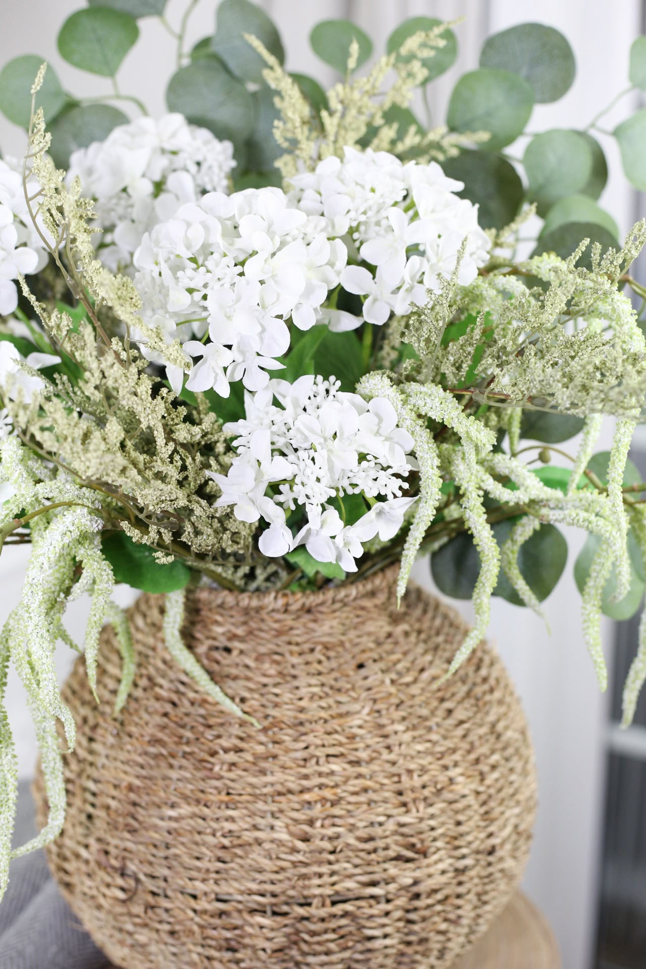 Cottage Inspired Bouquet & Wicker Vase