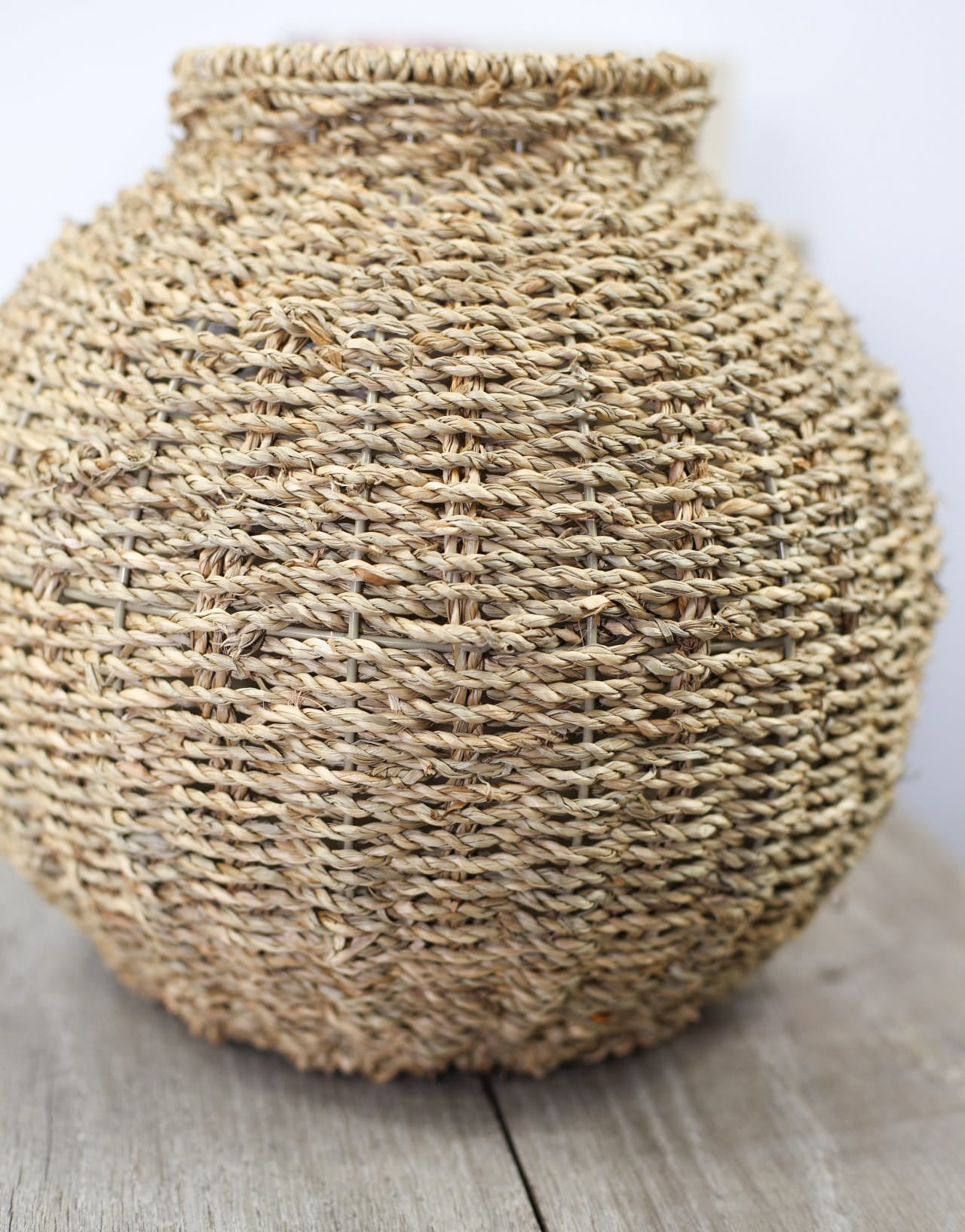 Round Wicker Vase