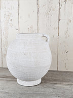 White Stone Handled Vase