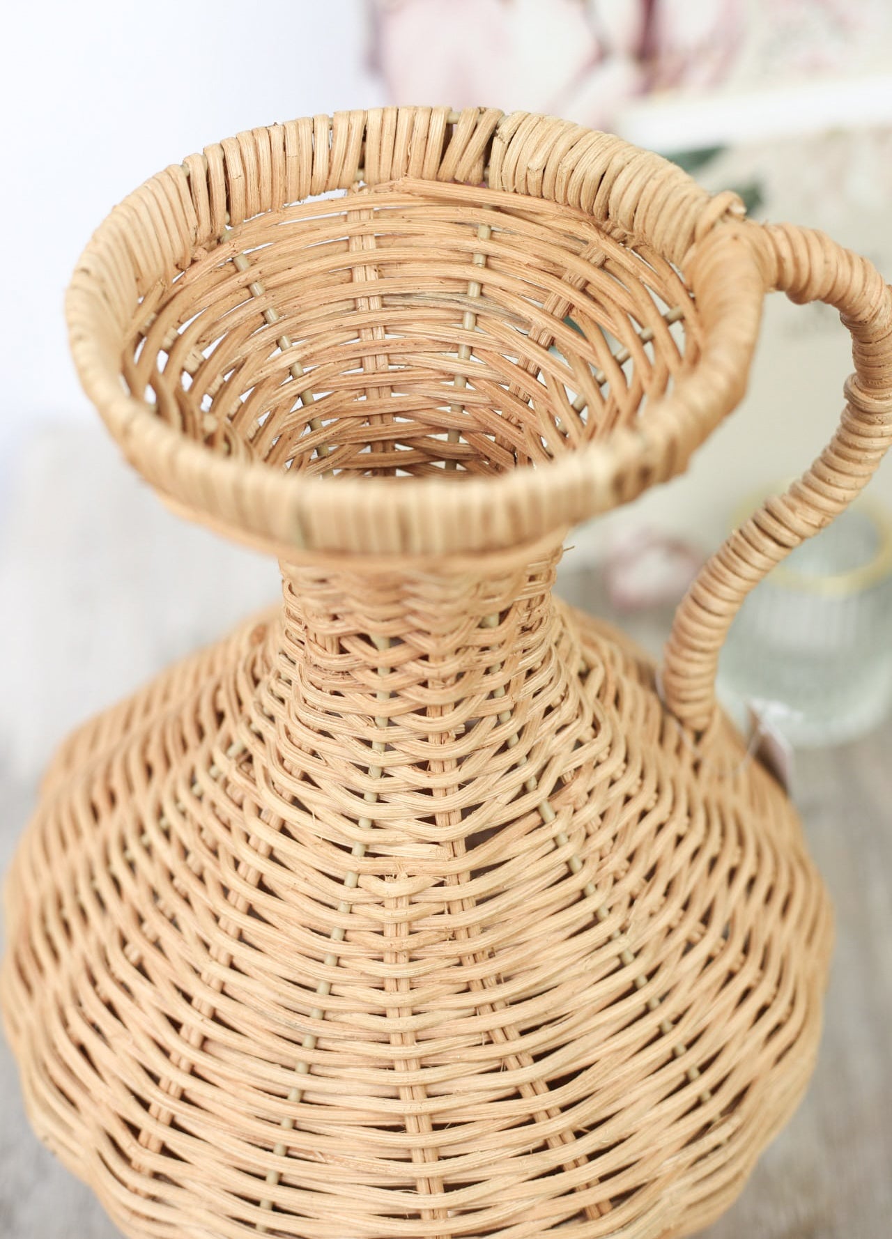 Waist-line Wicker Vase
