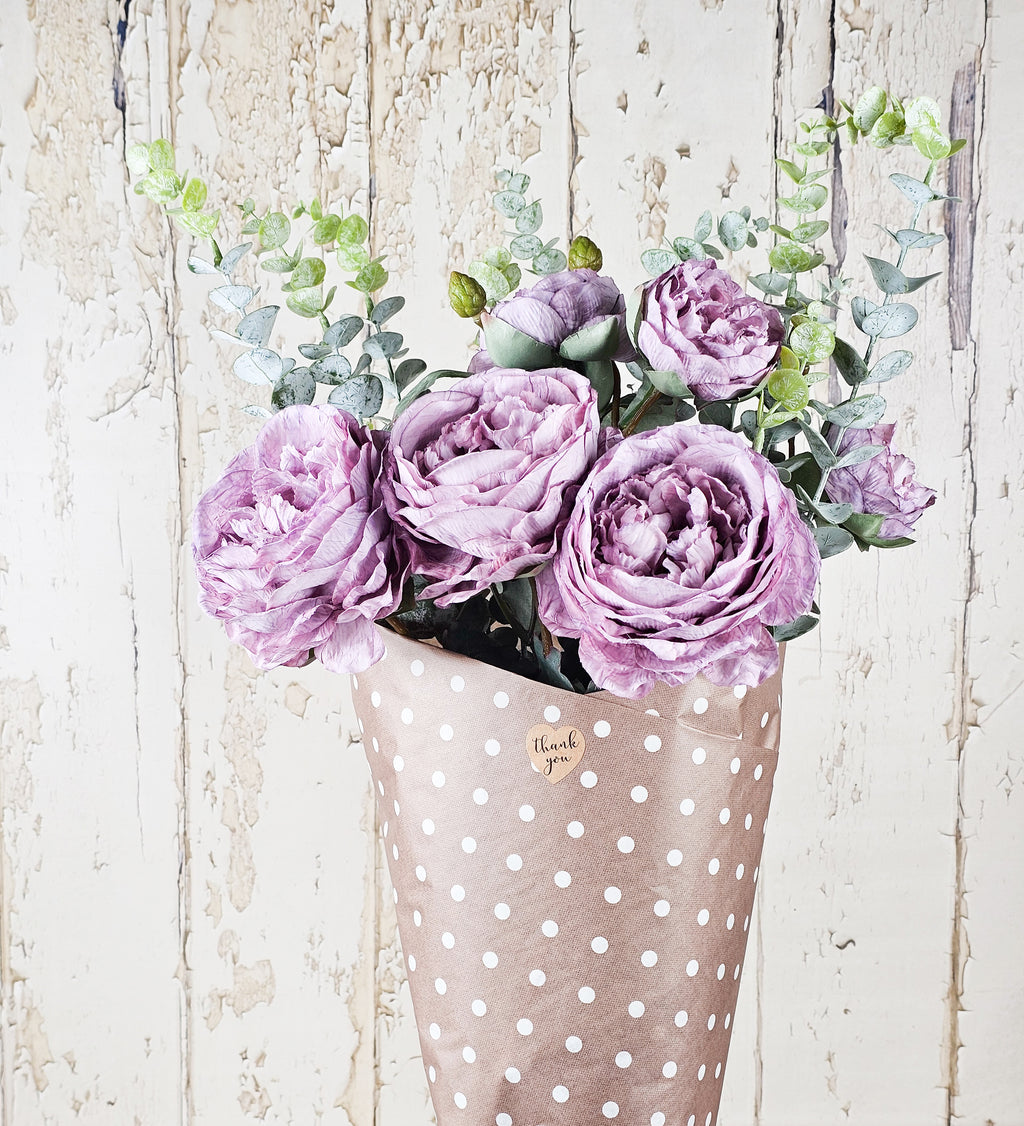 Lilac Peony & Eucalyptus Bouquet