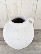 White Stone Handled Vase