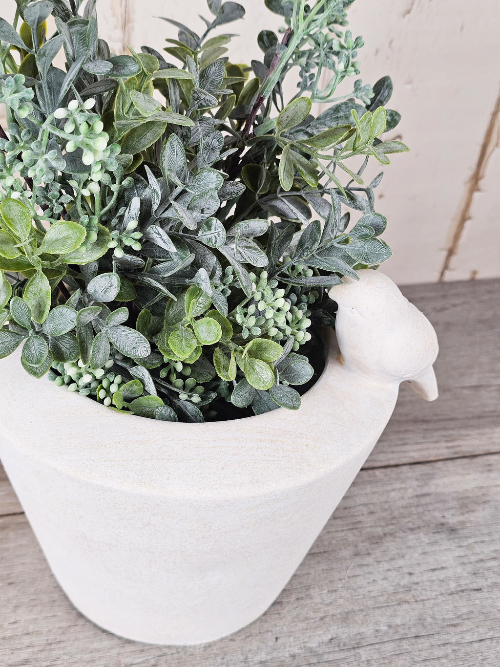 Bird Planter & Boxwood Sprays