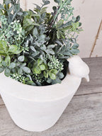 Bird Planter & Boxwood Sprays