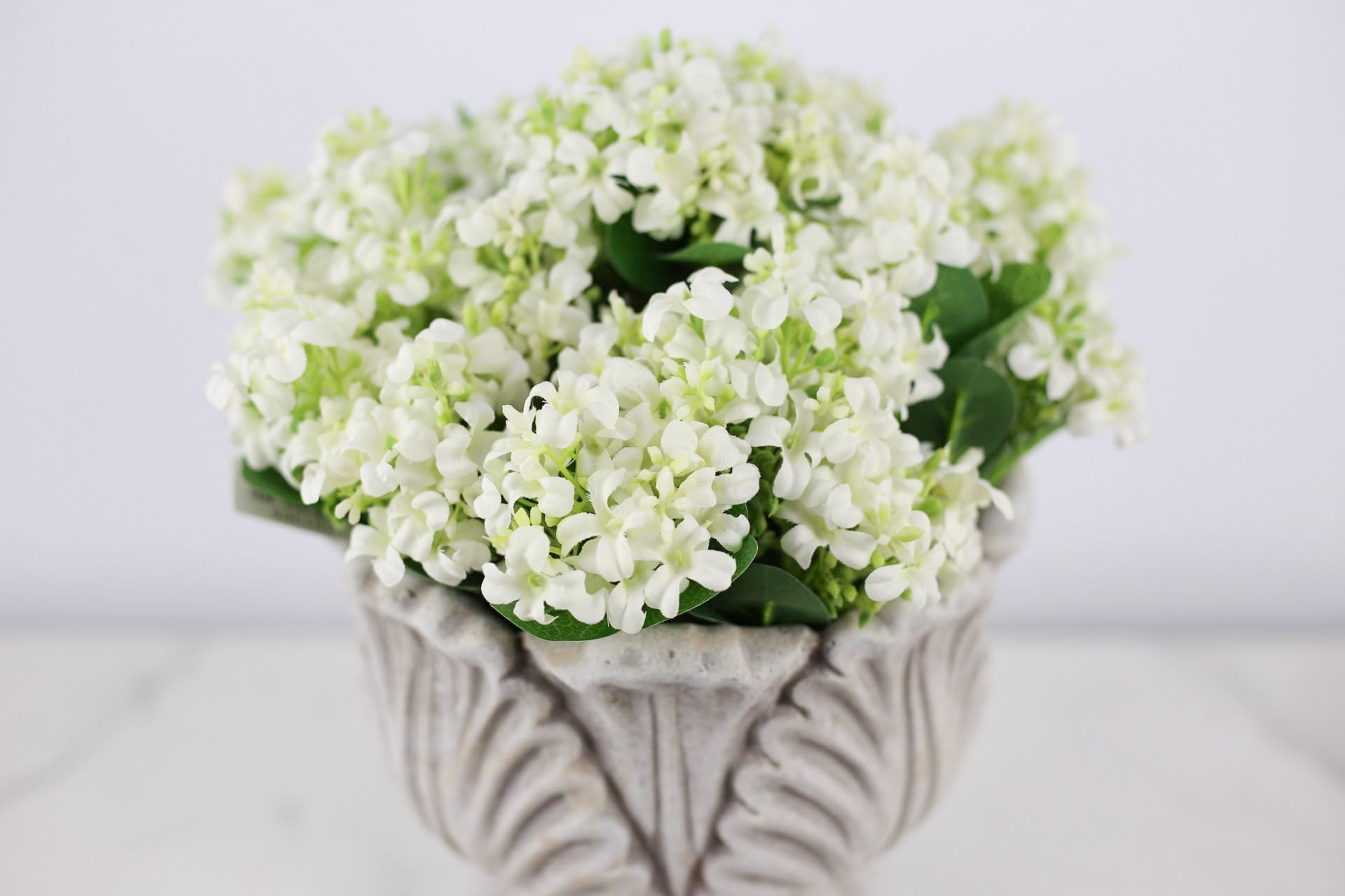 Lacey Hydrangea & Leaf Urn