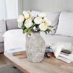 Cream Peony Mix & Stone Vase