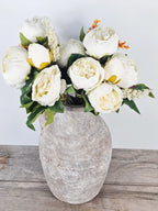 Cream Peony Mix & Stone Vase