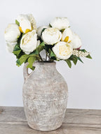 Cream Peony Mix & Stone Vase